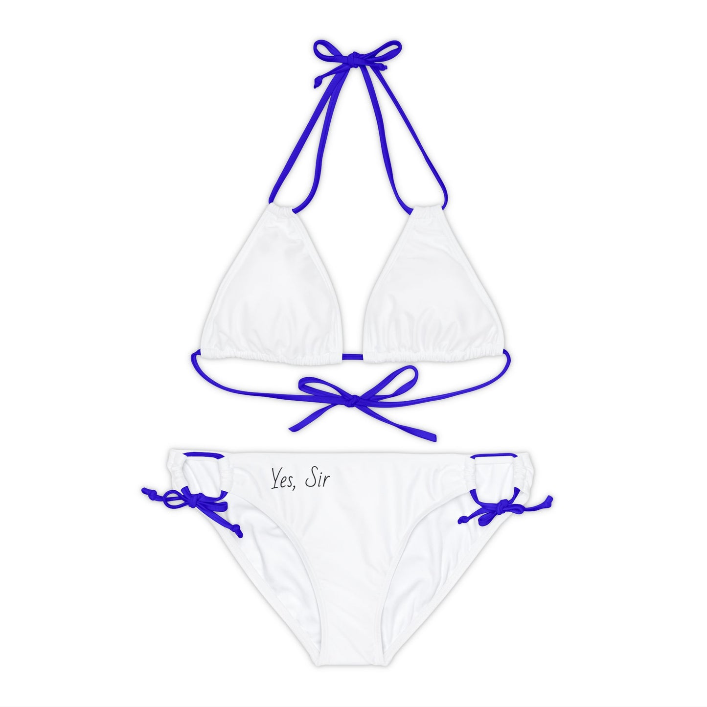 "Yes, Sir" Strappy Bikini Set (AOP)