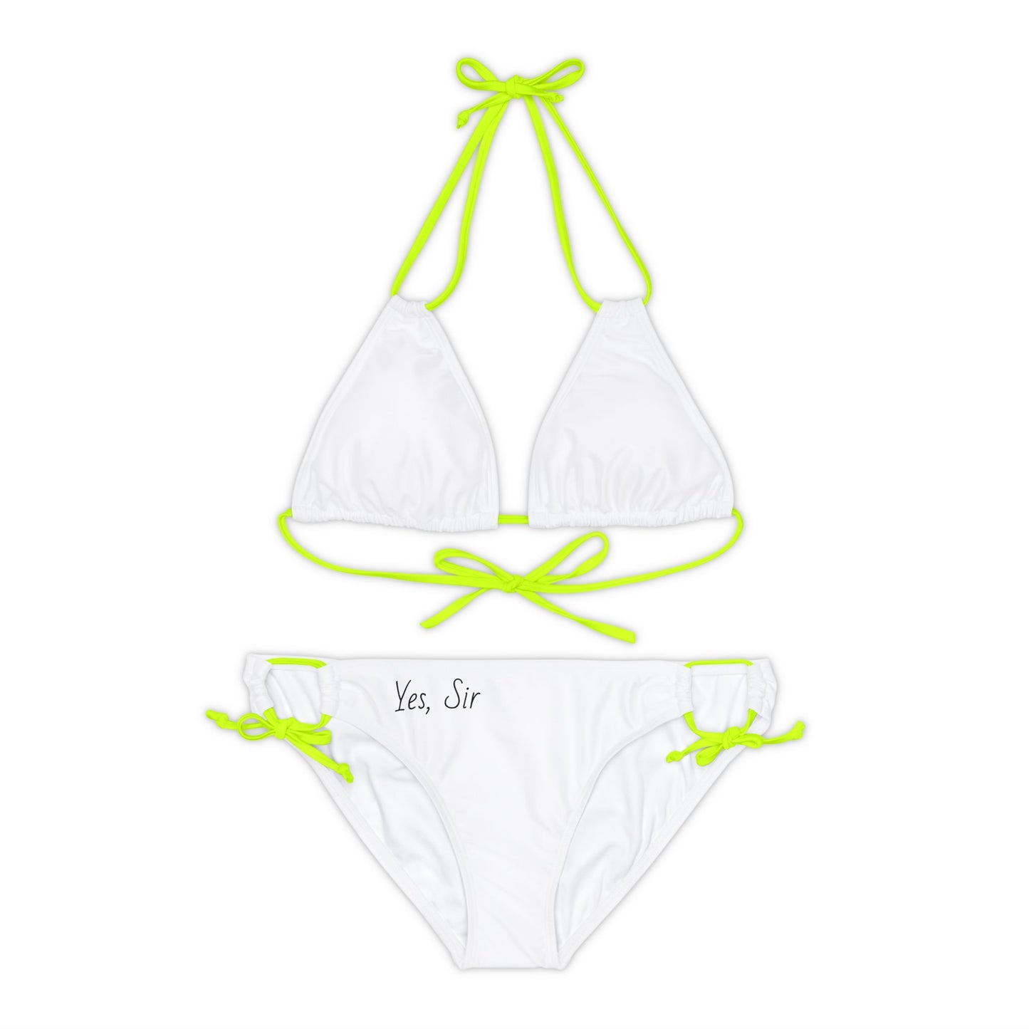 "Yes, Sir" Strappy Bikini Set (AOP)