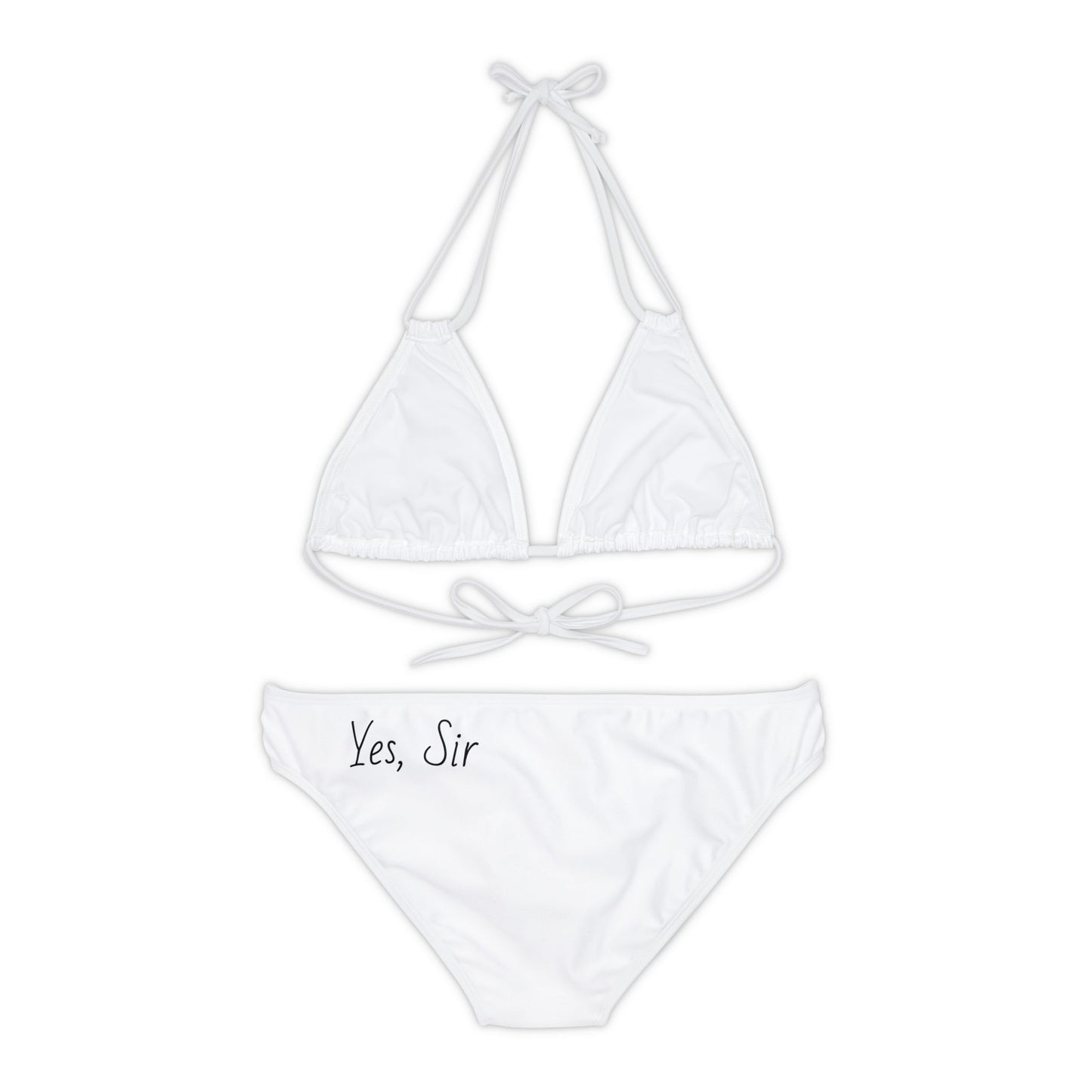 "Yes, Sir" Strappy Bikini Set (AOP)