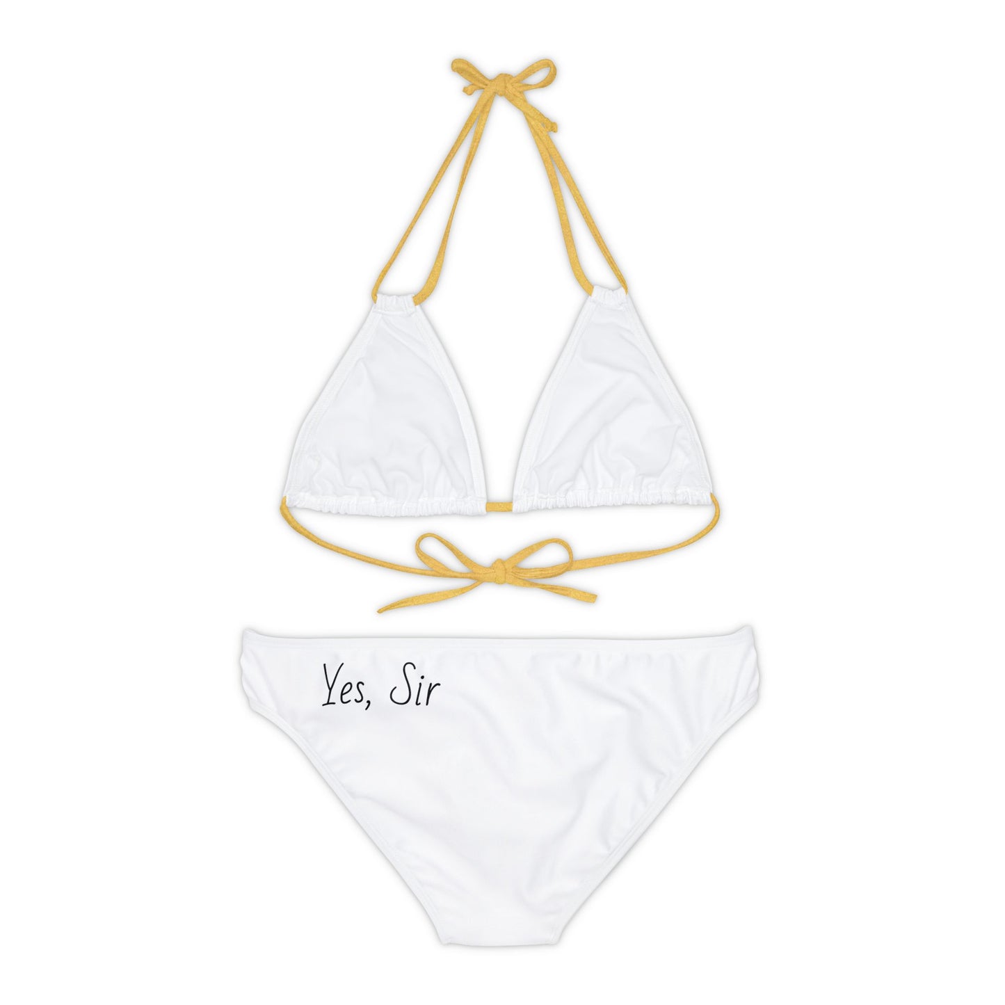 "Yes, Sir" Strappy Bikini Set (AOP)