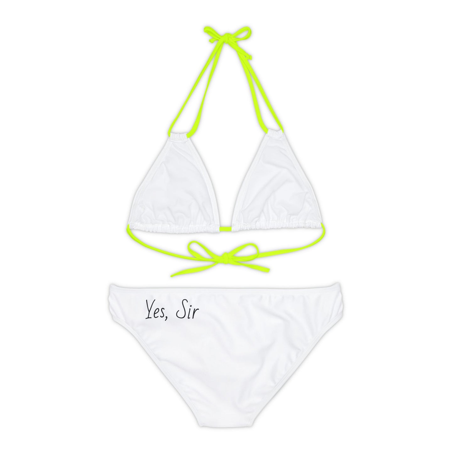 "Yes, Sir" Strappy Bikini Set (AOP)